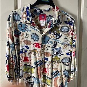 NFL Raiders Aloha Hawaiian Themed Men's Shirt - Multicolor Size XL